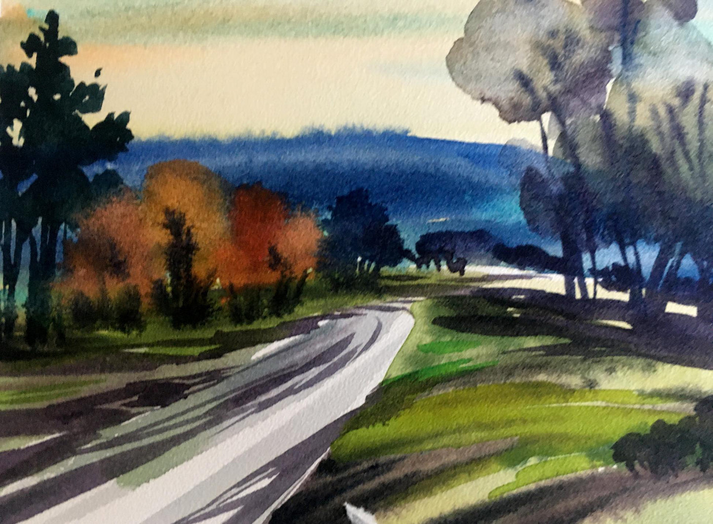 Watercolor painting Journey Svetlana Gramm