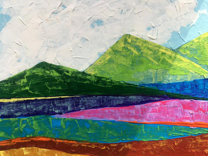 Oil painting Three mountains V. Zadorozhnya