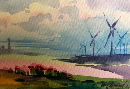 Watercolor painting Near the lake Svetlana Gramm