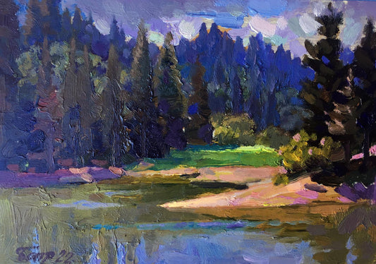 Oil painting Forest landscape Batrakov Vladimir Grigorievich