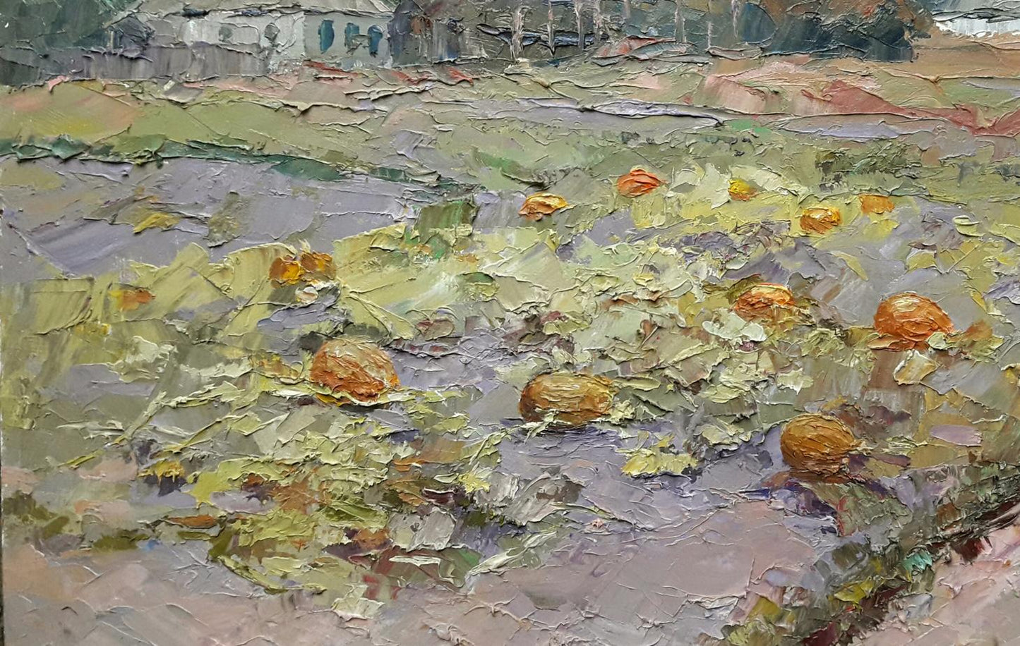 Oil painting Pumpkin in the garden Serdyuk Boris Petrovich