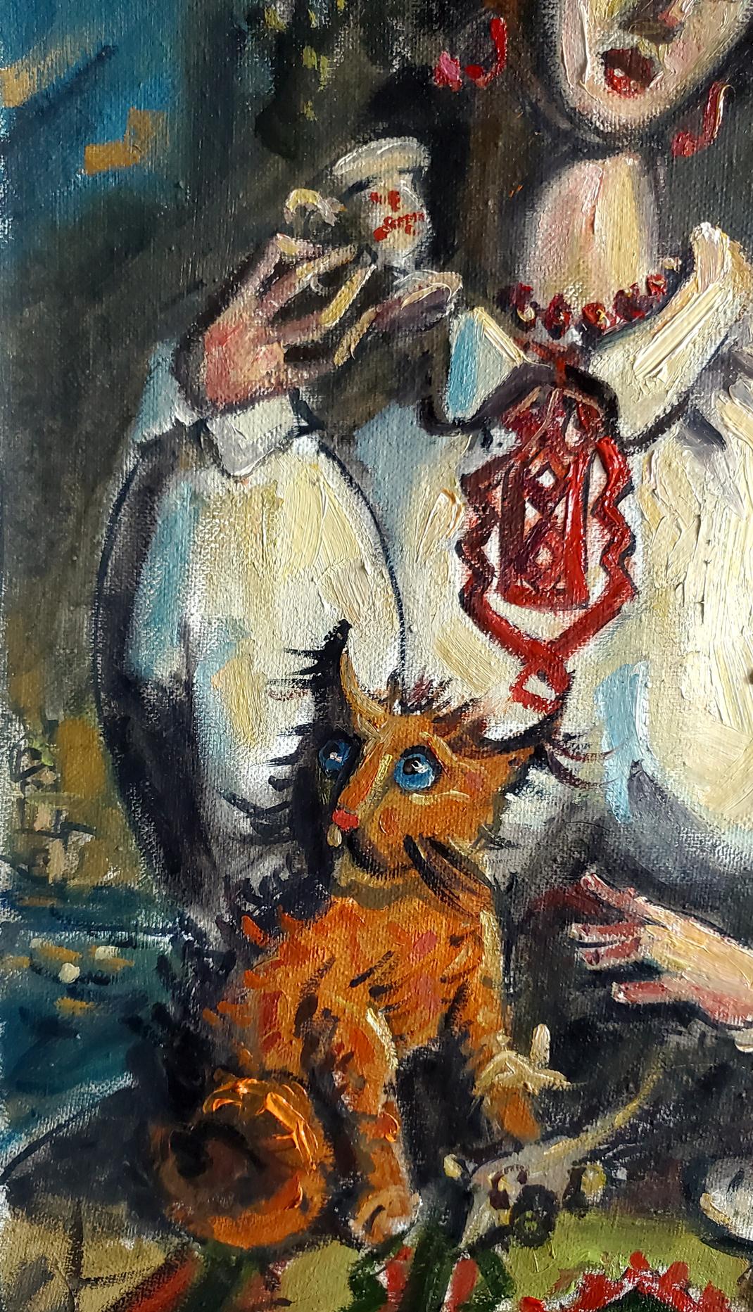 oil cat painting