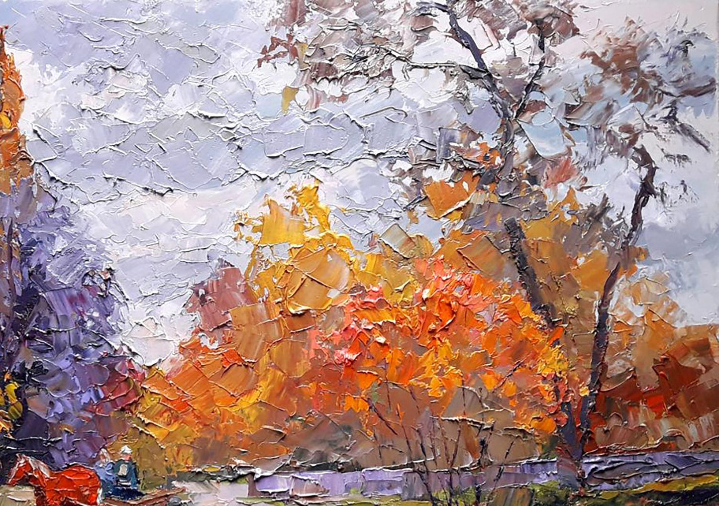Oil painting Autumn Harvest Trip Boris Serdyuk