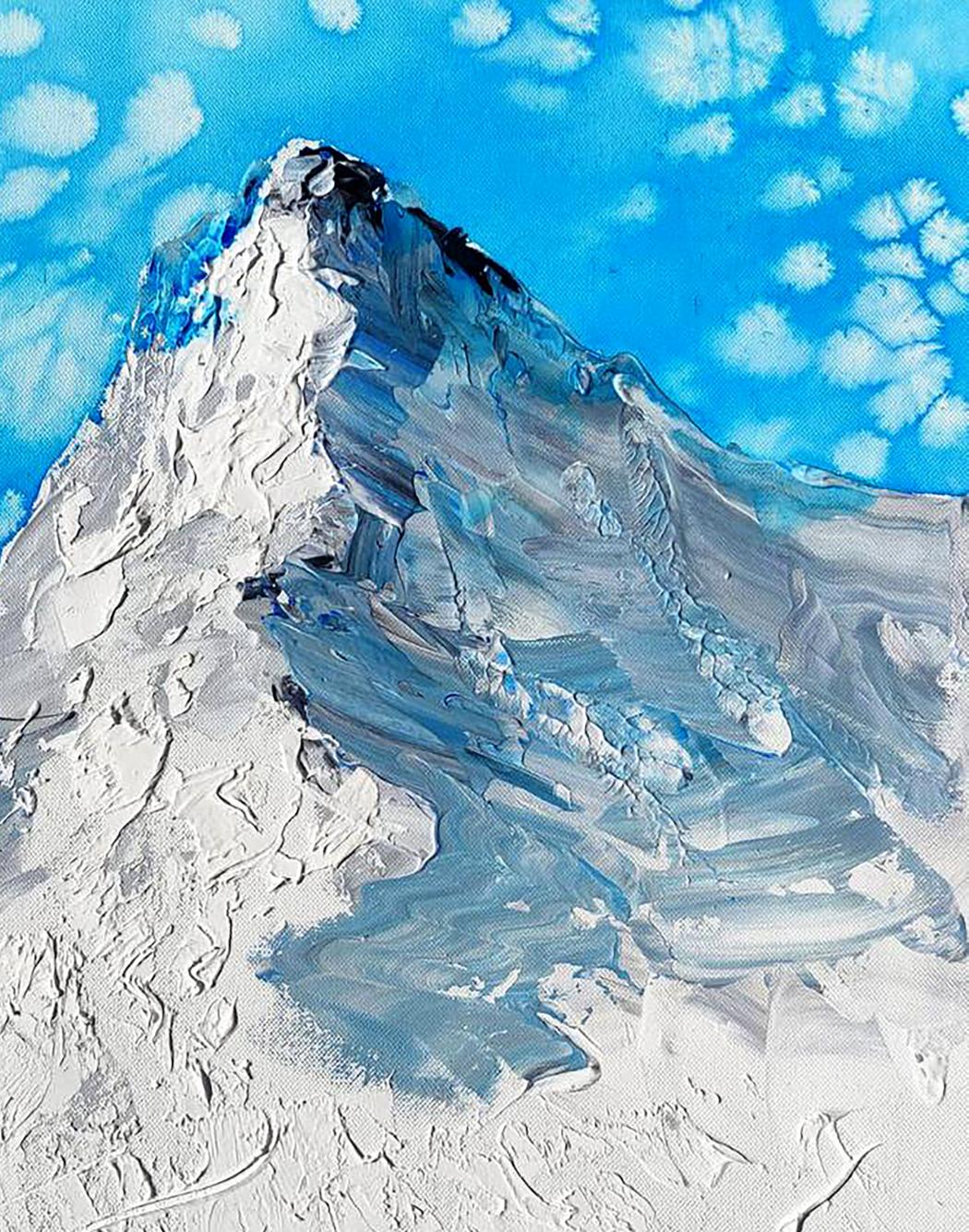 Acrylic painting Mountains steps to heaven Elena Klimenko