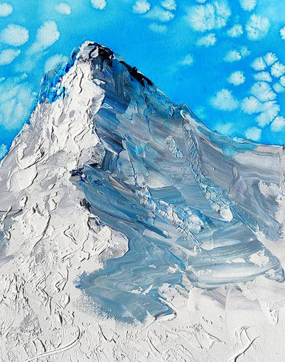 Acrylic painting Mountains steps to heaven Elena Klimenko
