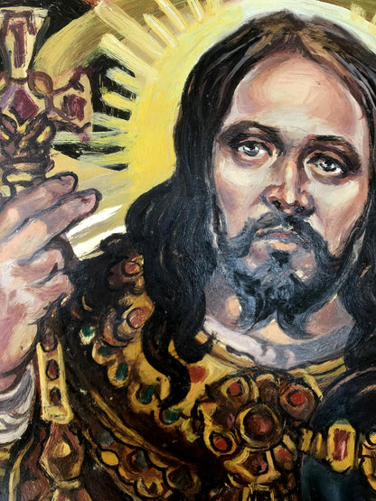 Oil painting Portrait of Jesus Christ and light Alexander Litvinov