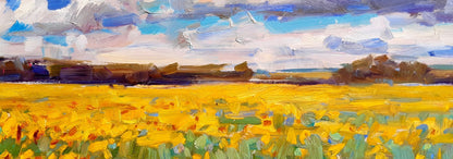 Oli painting Sunflowers are ripening Pereta Vyacheslav