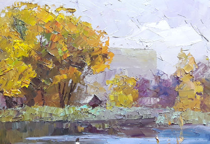 Oil painting Near the river Boris Serdyuk