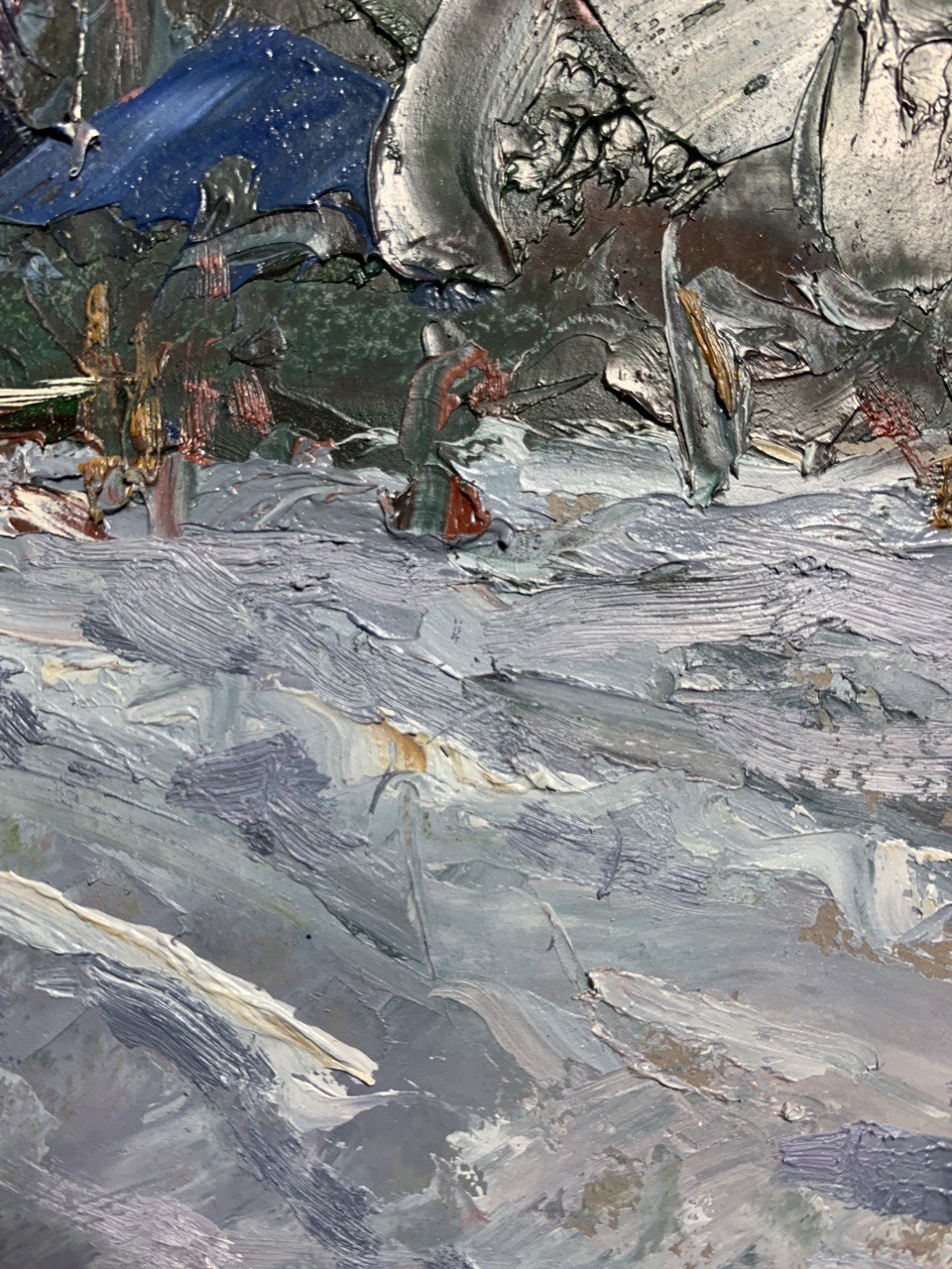 Oil painting Winter long hike Alexander Cherednichenko