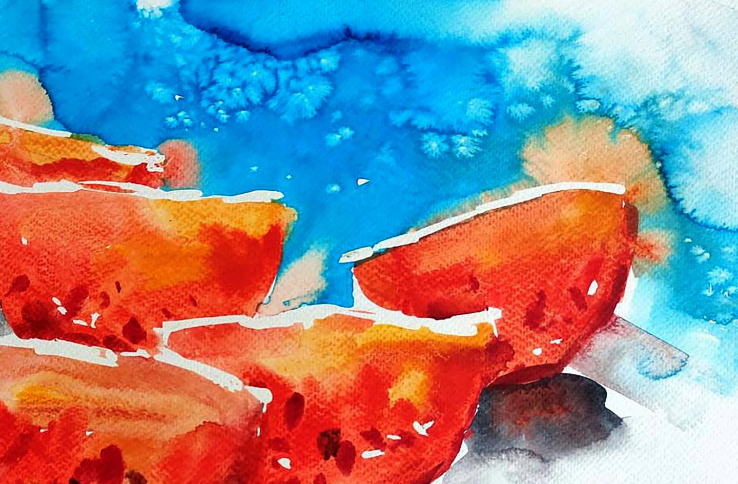 Watercolor painting Tomatoes Elena Klimenko