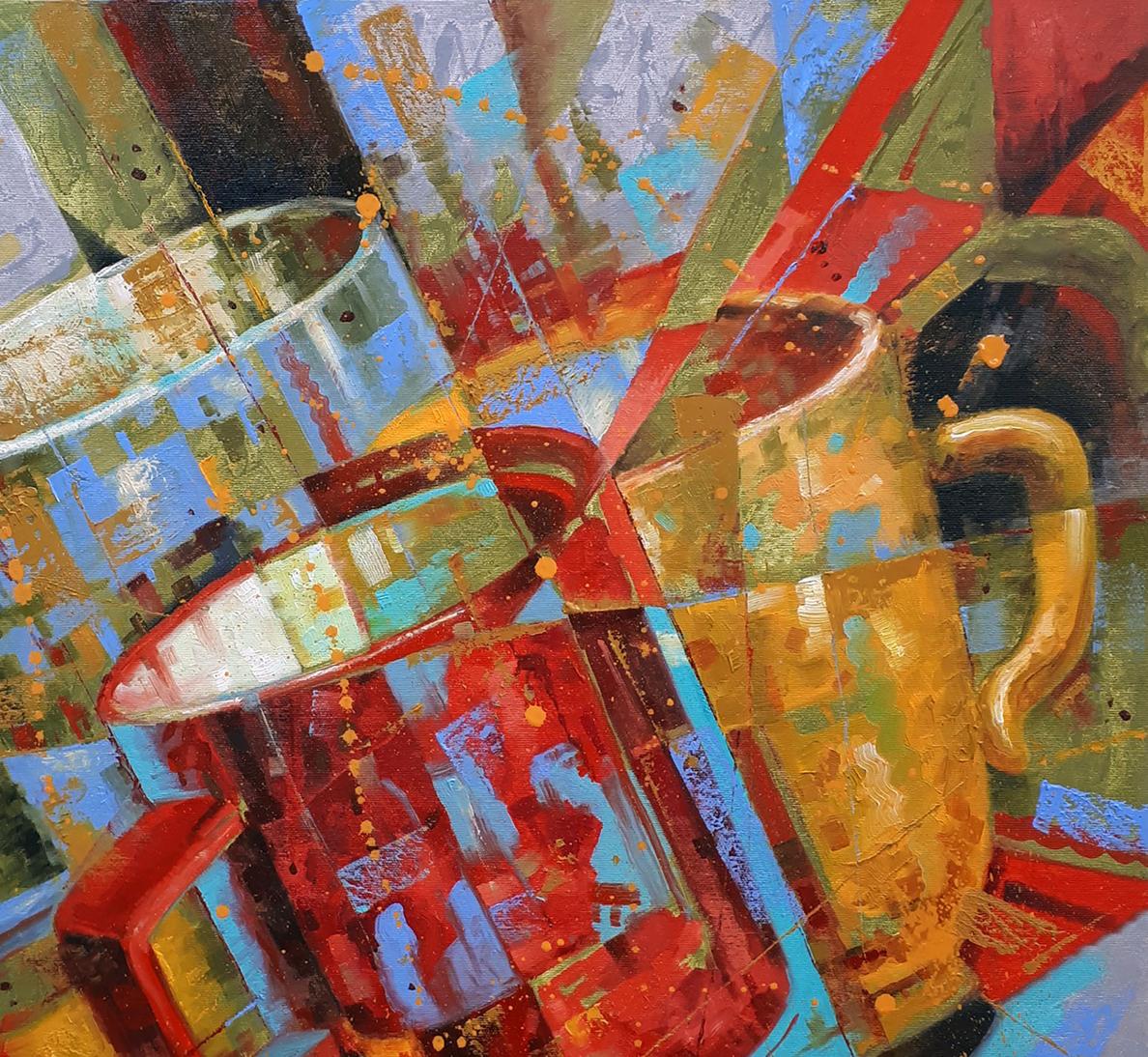 Oil painting Three cups Sergey Voichenko