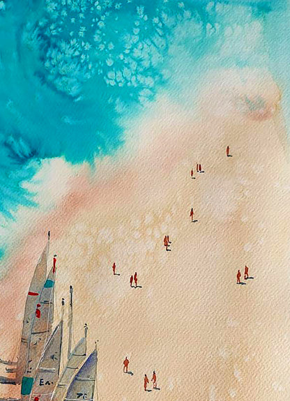 Watercolor painting Sunny beach Elena Klimenko