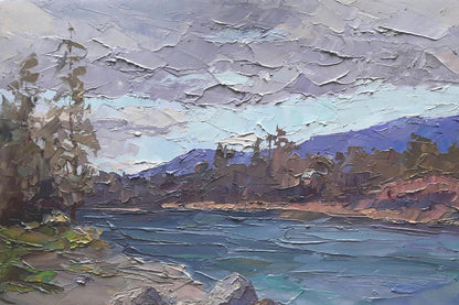 Oil painting The Tisza River Serdyuk Boris Petrovich