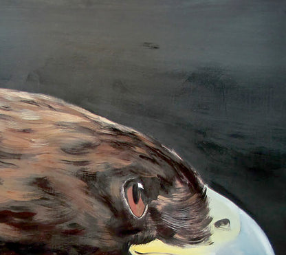 Eagle portrayed in an oil painting by Igor Konovalov