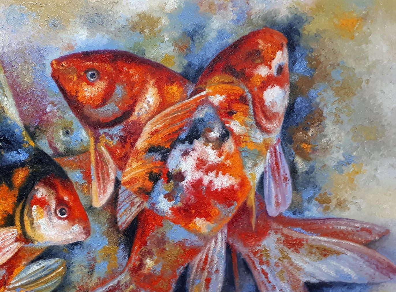 Oil painting Seven goldfish Sergey Voichenko
