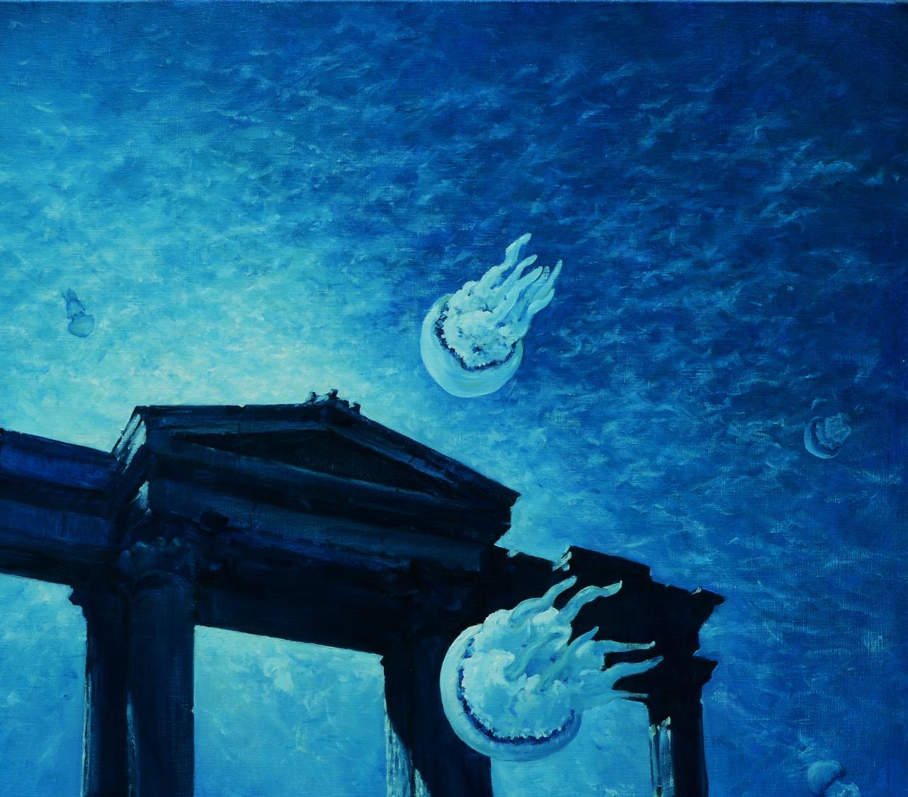 Oil painting Jellyfish Portal Oleg Kateryniuk