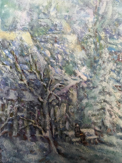 Oil painting Winter in the village Shapoval Ivan Leontyevich