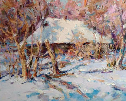 Oil painting Frosty sunny morning Alexander Nikolaevich Cherednichenko