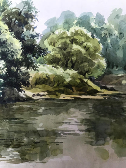 Watercolor painting Lovely day in nature Litvinov Oleg Arkad'yevich