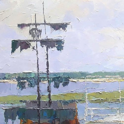 Oil painting Boats on the Dnieper Serdyuk Boris Petrovich №SERB 703