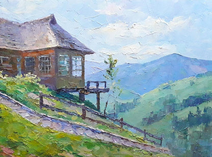 Oil painting Carpathian lodge Serdyuk Boris Petrovich