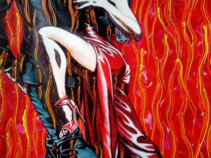 Acrylic painting Fire dance Goncharenko V. V.