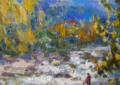Oil painting Stream in the forest Kovalenko Ivan Mikhailovich