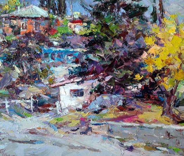 Oil painting Foros Street Alexander Nikolaevich Cherednichenko