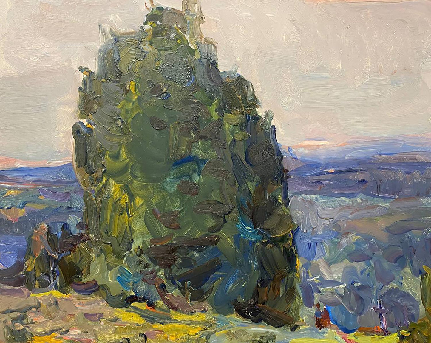 Oil painting On a hill Chernov Leonid Ivanovich