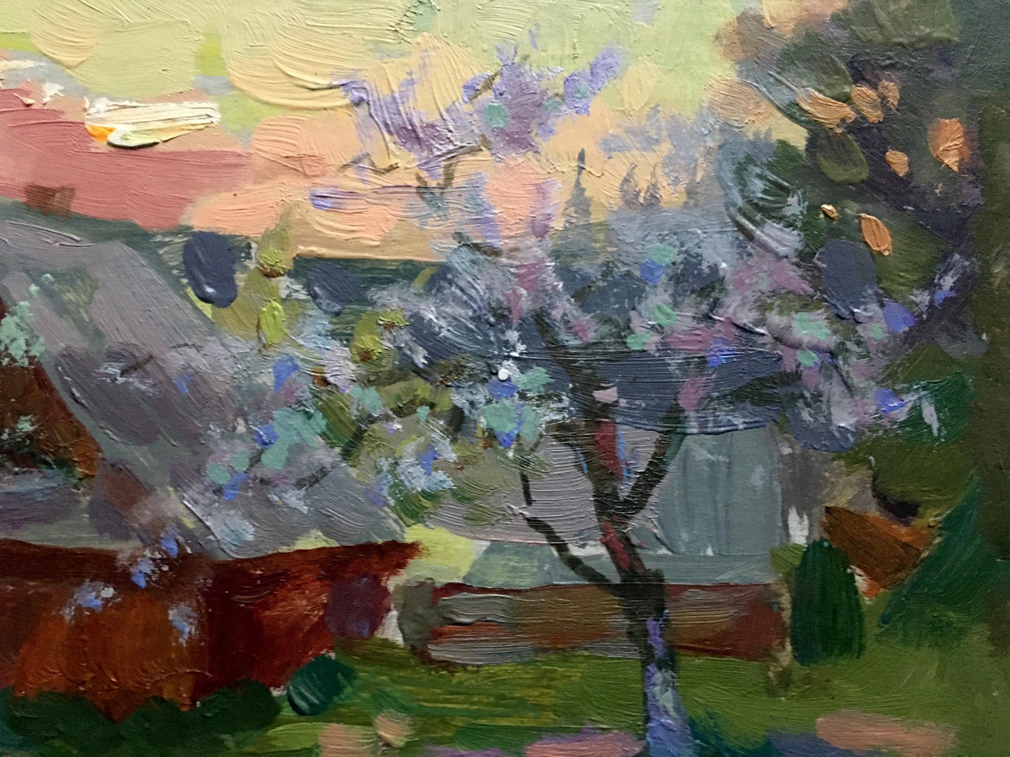 Oil painting Spring evening Batrakov Vladimir Grigorievich