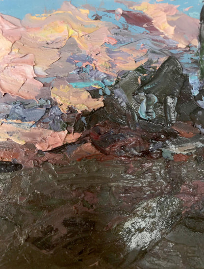 Oil painting Country pink evening Alexander Cherednichenko