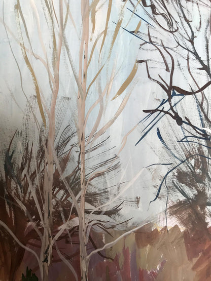 Gouache painting Winter Forest Unknown artist