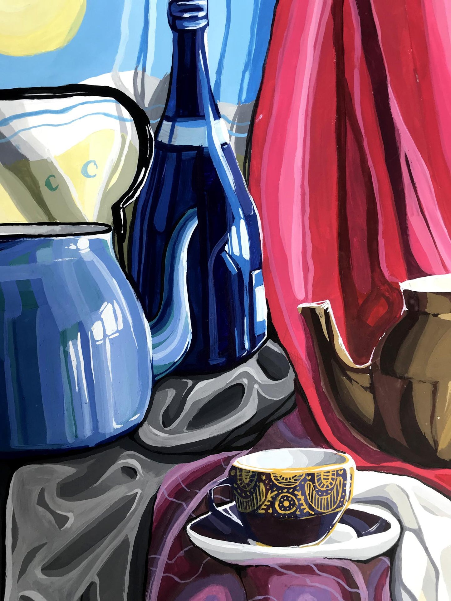 Acrylic painting Tea Table Unknown artist