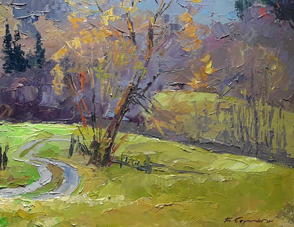 Oil painting Spring in Ivano-Frankivsk region Serdyuk Boris Petrovich