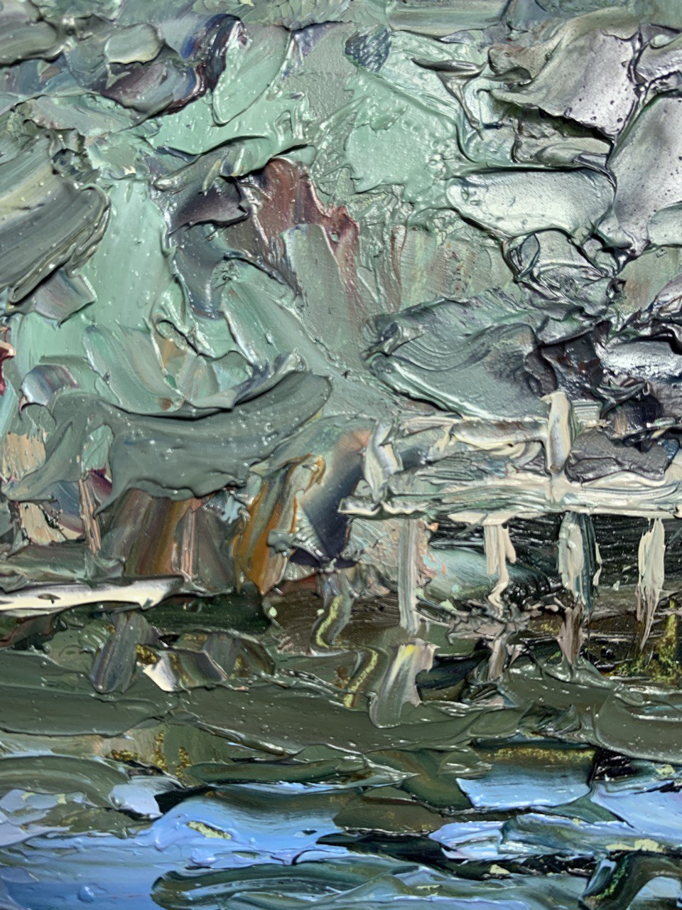 Oil painting On the river Alexander Nikolaevich Cherednichenko