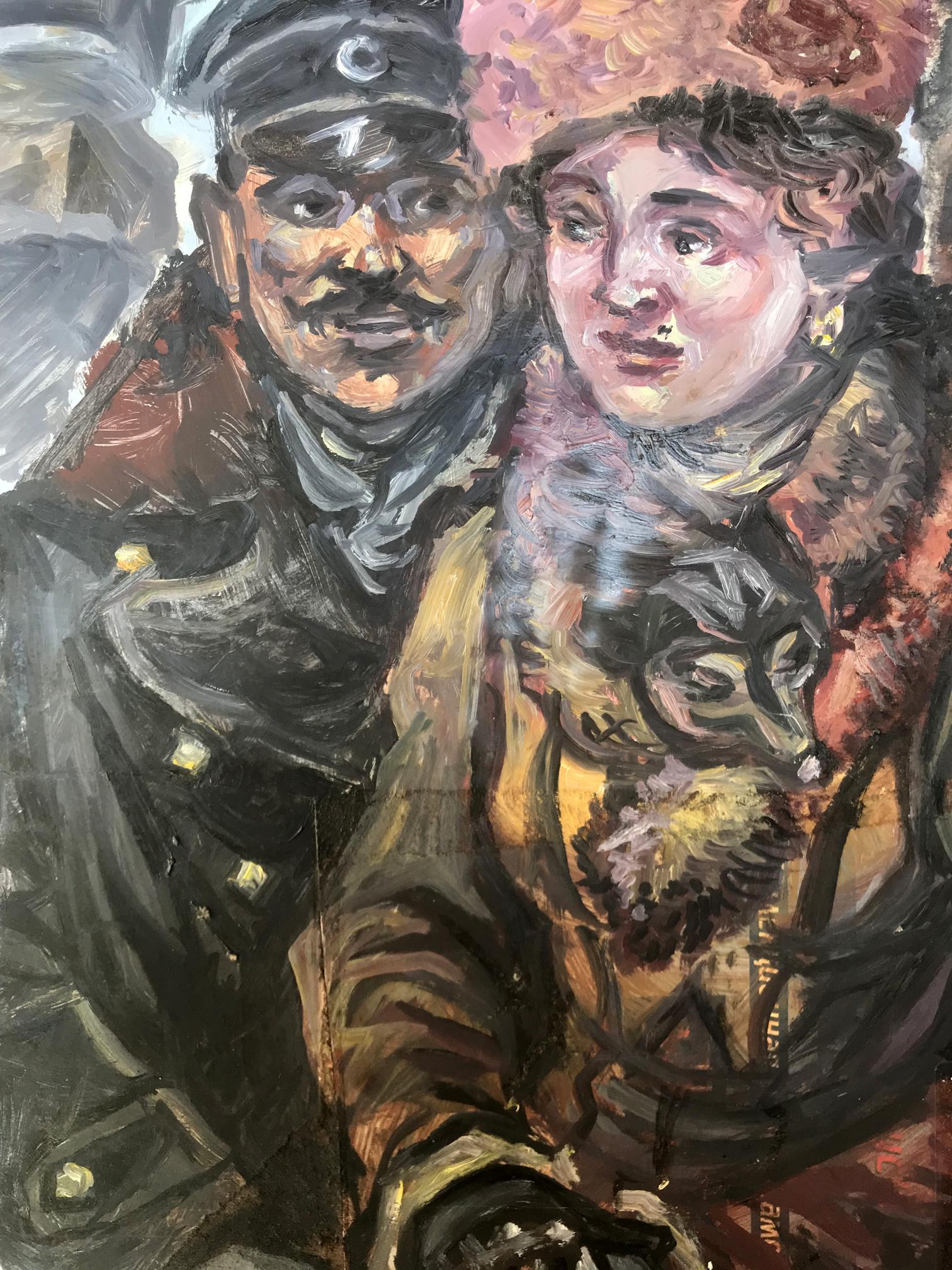Shared Journey: Alexander Arkadievich Litvinov's Oil Composition, "Husband and Wife"