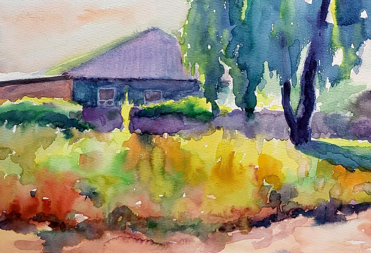 watercolor landscape art