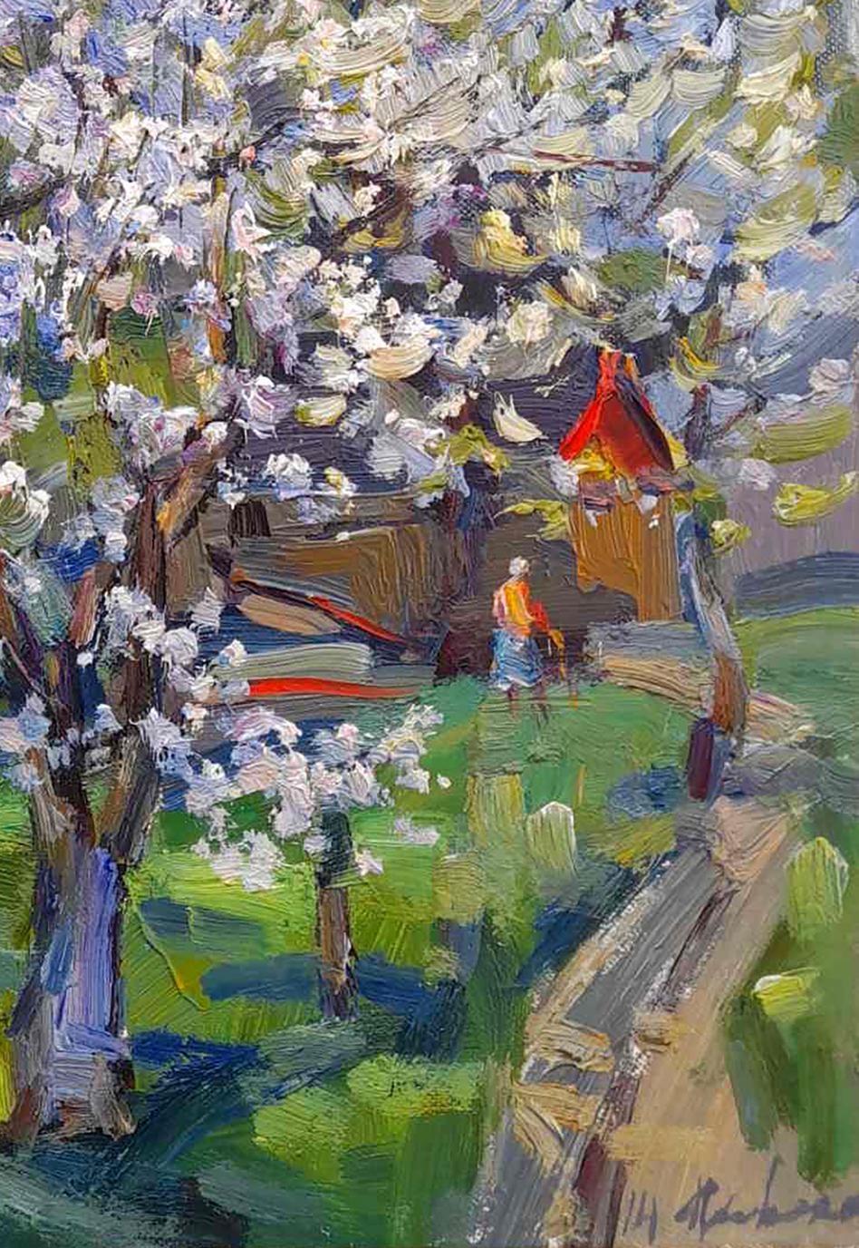 Oil painting Return to the blooming garden Ivan Kovalenko