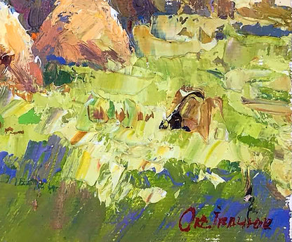 Oil painting Fresh hay Ivanyuk Oksana