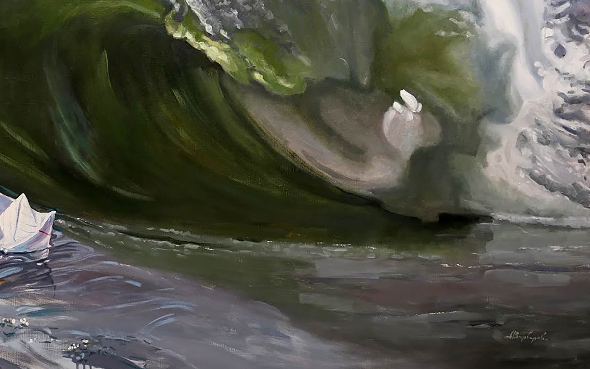 Oil on Canvas: Wave by Varvarov Anatoly Viktorovich