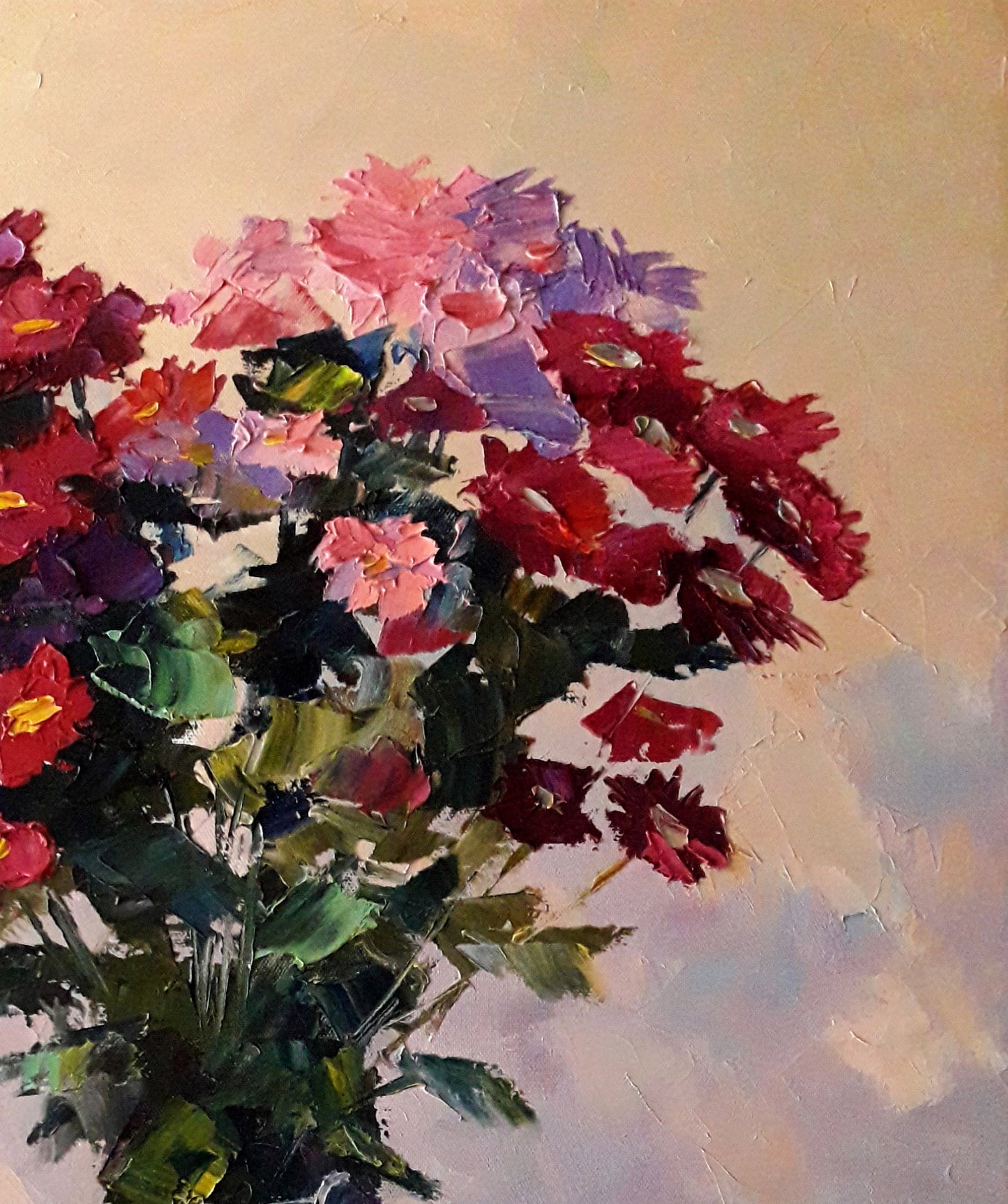 Oil painting Chrysanthemum bouquet Serdyuk Boris Petrovich