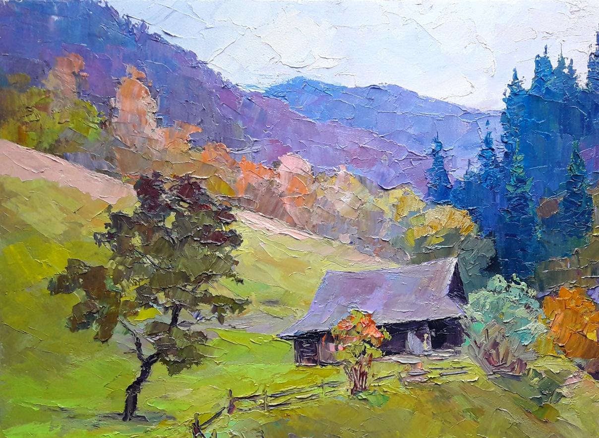 Oil painting House in the mountains Serdyuk Borys Petrovych