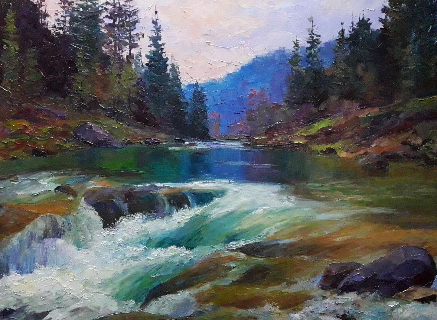 Oil painting Mountain river Serdyuk Boris Petrovich №SERB 301