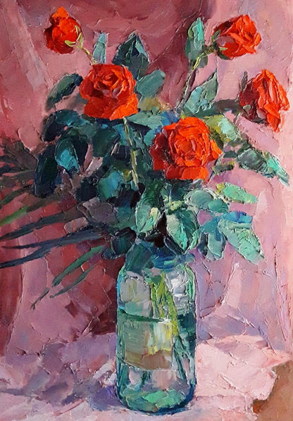 Oil painting Red roses Serdyuk Boris Petrovich