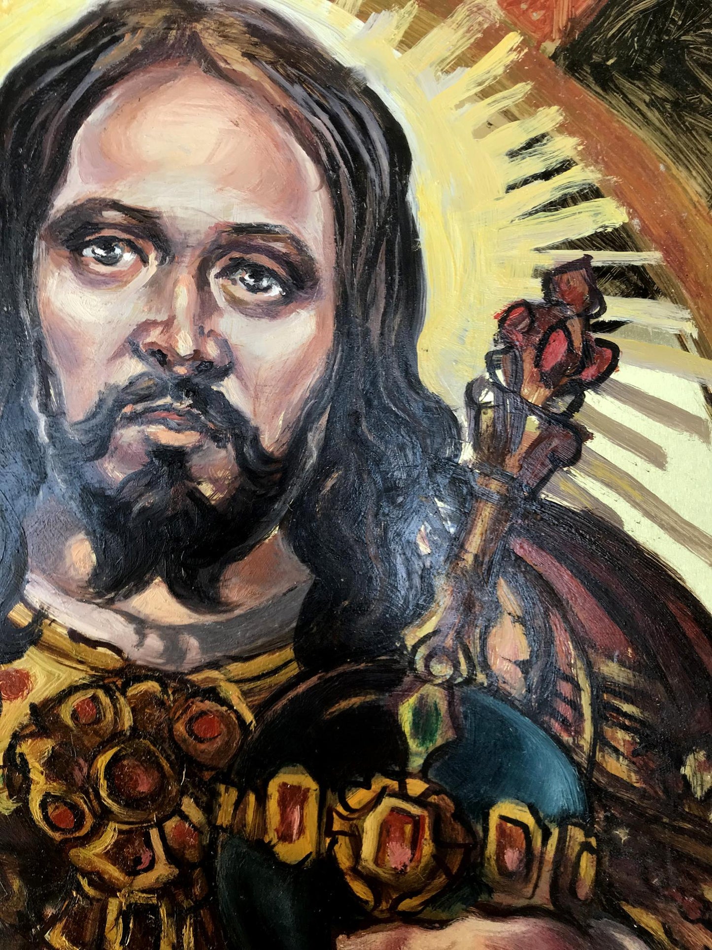 Oil painting Portrait of Jesus Christ and light Alexander Litvinov