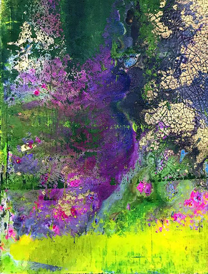 Lilac Garden brought to life on canvas by Olga Melezhik in acrylic