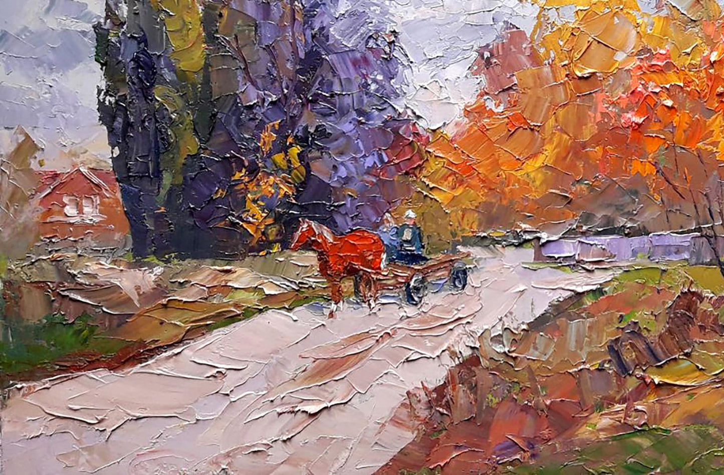 Oil painting Autumn Harvest Trip Boris Serdyuk