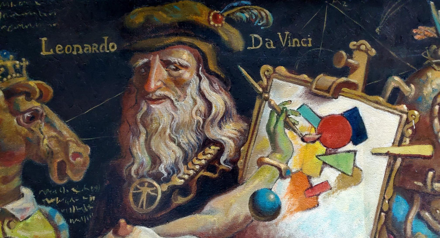 Oil painting The dream of Leonardo da Vinci Litvinov Daniil Olegovich