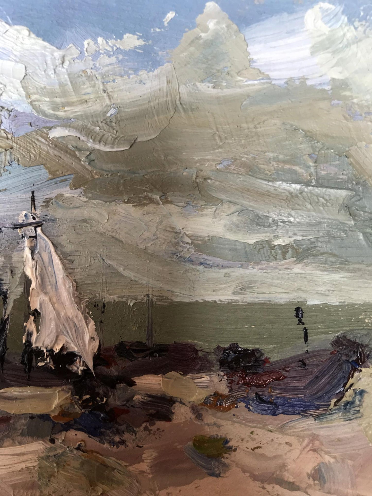 Oil painting Fisherman's Beach Alexander Nikolaevich Cherednichenko
