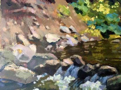 Oil painting Stream in the Carpathians Batrakov Vladimir Grigorievich
